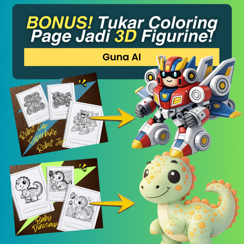 Tukar Coloring Page Jadi Figurine